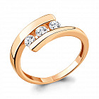 Кольцо из золочёного серебра с фианитами