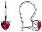 Серьги из серебра с фианитами