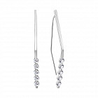 Серьги из серебра с фианитами