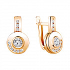 Серьги из золочёного серебра с фианитами