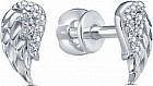 Серьги из серебра с фианитом