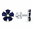 Серьги-пусеты из серебра с корундами