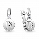 Серьги из серебра с фианитами