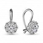 Серьга из серебра с фианитами