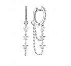 Серьги из серебра с фианитом