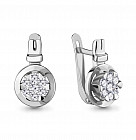 Серьги из серебра с фианитами