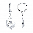 Серьги из серебра с фианитами