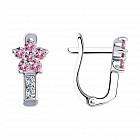 Серьги из серебра с фианитами