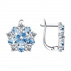 Серьги из серебра с фианитами