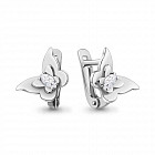 Серьги из серебра с фианитами
