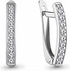 Серьги из серебра с фианитами