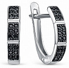 Серьги из серебра с фианитами