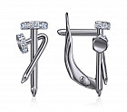 Серьги из серебра с фианитами