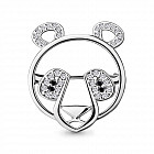 Брошь из серебра с фианитами и нанокристаллами