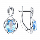 Серьги из серебра с топазами