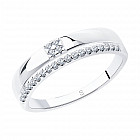 Кольцо из серебра с фианитами