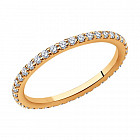 Кольцо из золоченого серебра с фианитами