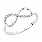 Кольцо из серебра с фианитами