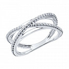 Кольцо из серебра с фианитами