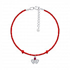 Браслет из серебра с корундом и фианитами