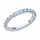 Кольцо из серебра с топазами и фианитами