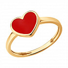 Кольцо из золочёного серебра с эмалью