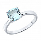 Кольцо из серебра с голубым топазом