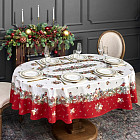 Скатерть овальная с пропиткой «Морозко. Снегири»