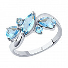 Кольцо из серебра с топазами