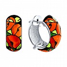 Серьги из серебра с эмалью