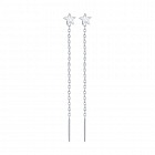 Серьги-цепочки из серебра