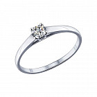 Помолвочное кольцо из серебра с фианитом Swarovski