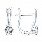 Серьги из серебра с фианитами Swarovski