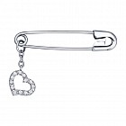 Серебряная булавка с подвеской