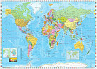 Фотообои «World Map / Flags» (255 х 185 см)