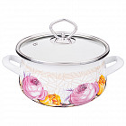 Кастрюля эмалированная со стеклянной крышкой, 2 л