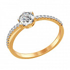 Кольцо из золочёного серебра со Swarovski Zirconia