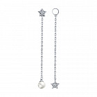 Серьги из серебра с жемчугом Swarovski и фианитами
