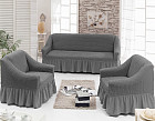 Набор чехлов для 3-х местного дивана и 2-х кресел (серый)