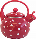 Чайник эмалированный «Горох» (2 л), с пластиковой ручкой и со свистком