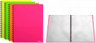 Папка на спирали «Neon» А4, 20 прозрачных карманов