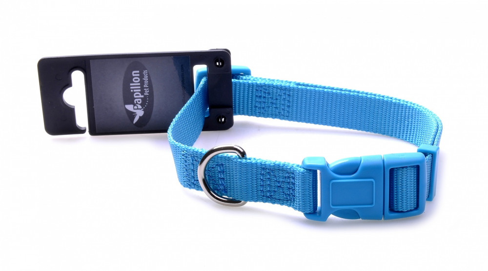 Ошейник нейлоновый для собак, 40 см, бирюзовый | Papillon