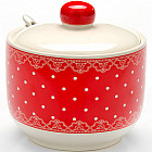 Сахарница с ложкой «Белый горох» (520 мл)