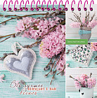 Записная книжка на цветной спирали «ЦВЕТЫ И ВЕРБА», А6, 128 листов