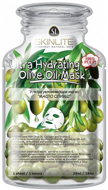 Маска для лица тканевая ультра-увлажняющая «Масло оливы» | Everyday Natural Skin | Skinlite