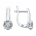 Серьги из серебра с фианитами