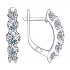 Серьги из серебра с фианитами