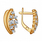 Серьги из золочёного серебра с фианитами