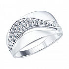 Кольцо из серебра с фианитами