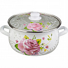 Кастрюля эмалированная со стеклянной крышкой